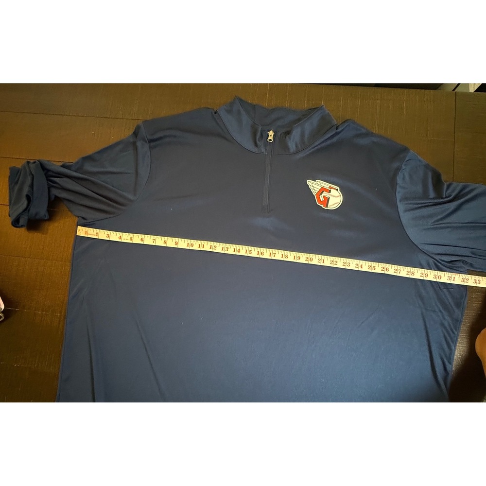 Fanatics Cleveland Guardians Mens 5XL Navy Blue Quarter Zip Pullover Performance - Picture 3 of 9